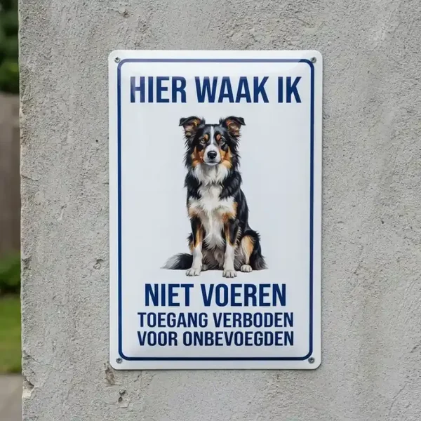 Metalen Waarschuwingsbord  - Hier waak ik