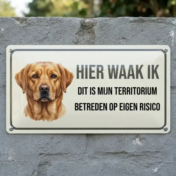 Metalen Waarschuwingsbord - Hier waak ik