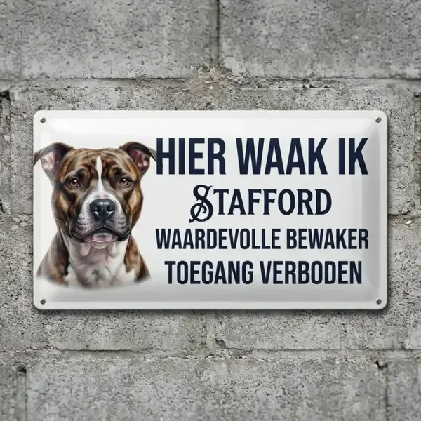 Metalen Waarschuwingsbord Hier Waak Ik Stafford