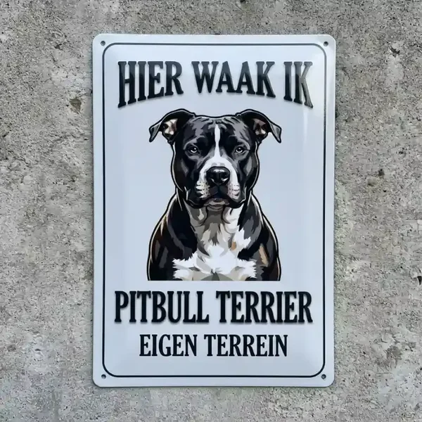 Metalen Waarschuwingsbord Pitbull
