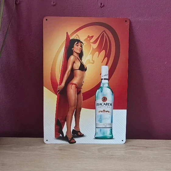 Metalen Bacardi Reclamebord Vintage - 20x30 cm