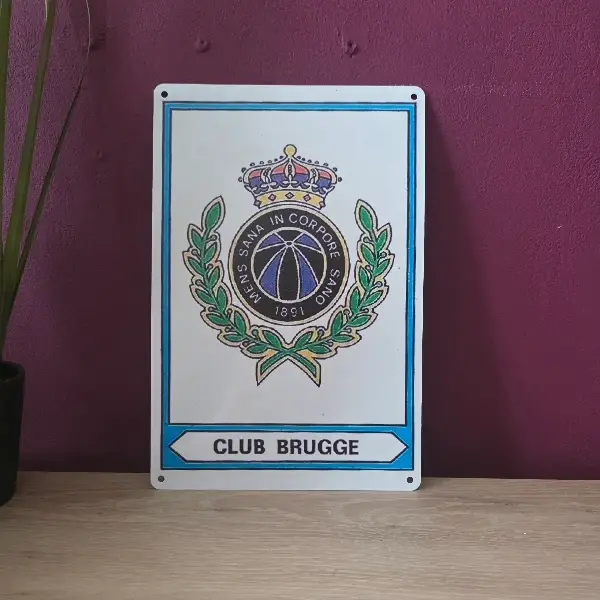 Metalen Wandbord Club Brugge (20x30 cm) – Tweedehands