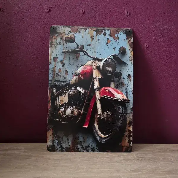 Metalen Wandbord Vintage Motor – 20x30 cm
