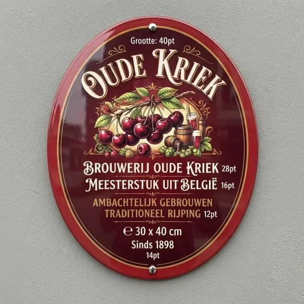 Acryl Oude Kriek Schild - 4mm - 2 modellen