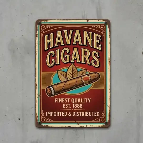 Retro Metaal Bord Havana Cigars - Vintage Wandbord