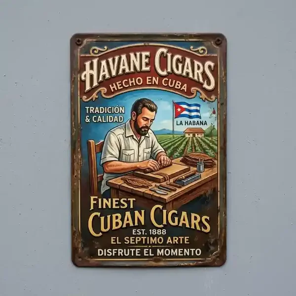 Retro Metaalbord Havane Cigars Cuba
