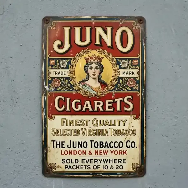 Retro Metalen Bord Juno Cigarettes