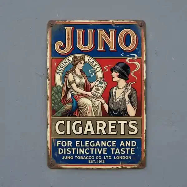 Retro Metalen Bord Juno Cigarettes