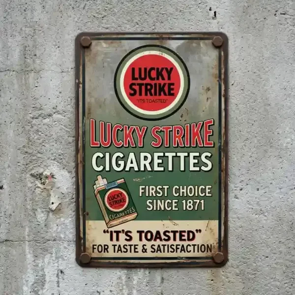 Retro Metalen Bord Lucky Strike Cigarettes
