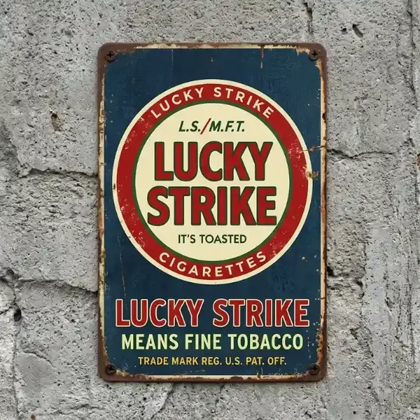 Retro Metalen Bord Lucky Strike Cigarettes