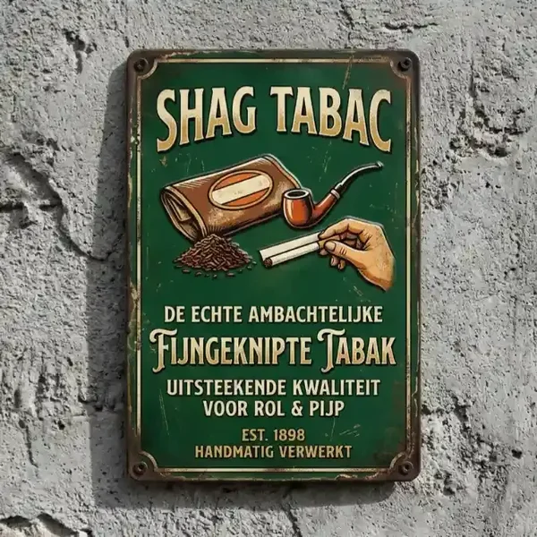 Retro Metalen Bord - Shag Tabac Vintage