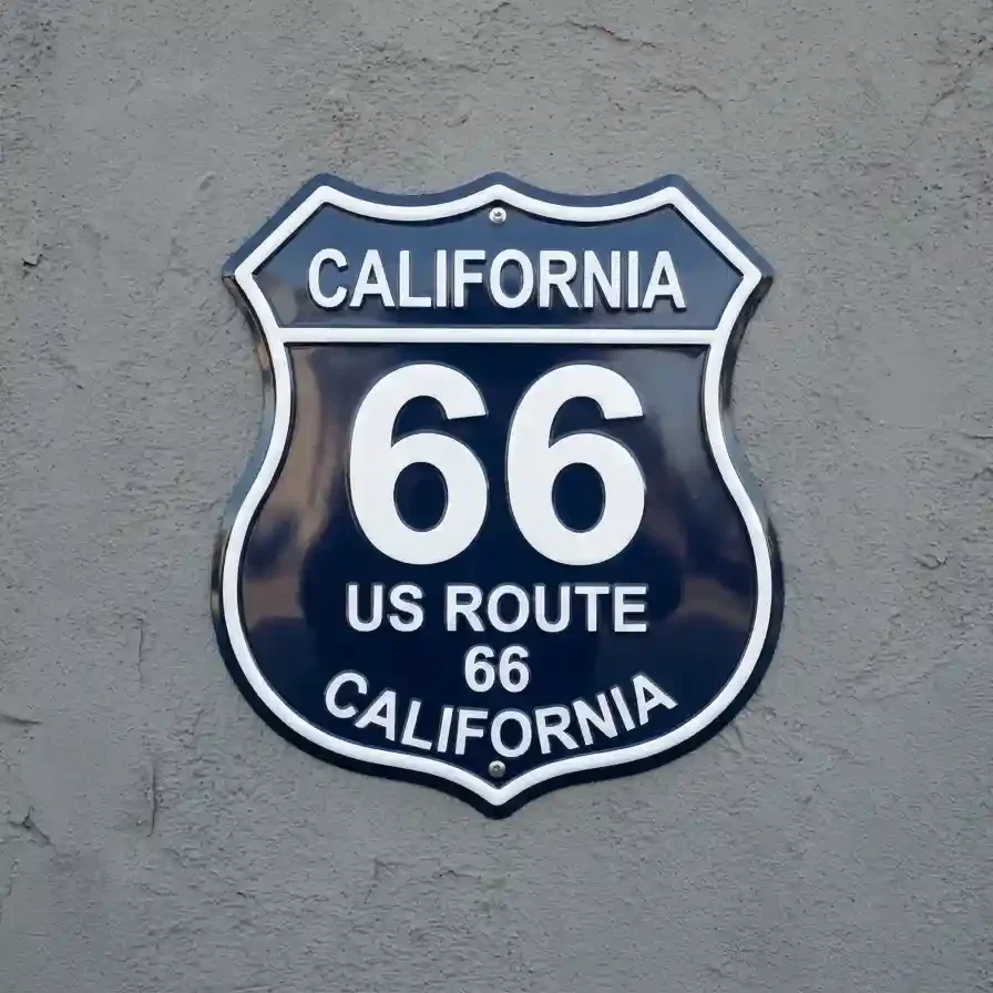 Route 66 California Metaal Schild 32x32 cm