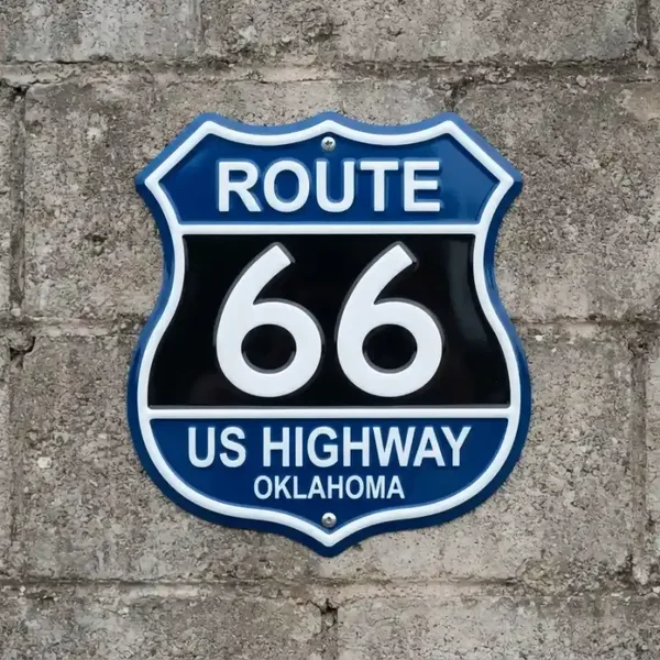 Route 66 Oklahoma US Highway Metalen Schild 32x32 cm