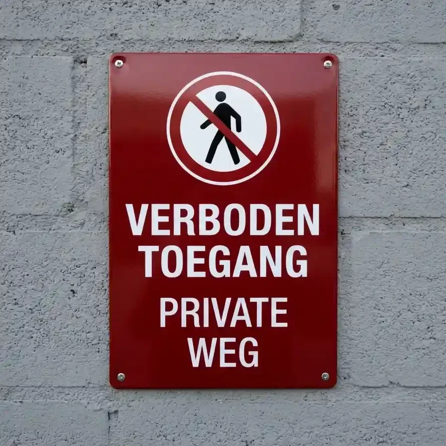 Metalen Bord - Verboden Toegang Private Weg