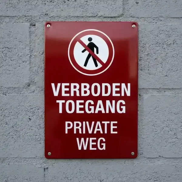Metalen Bord - Verboden Toegang Private Weg