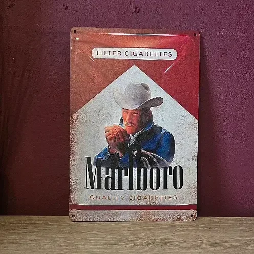 Marlboro Man Vintage Houten Wandbord - 20x30 cm