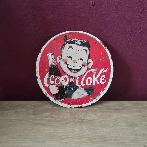 Vintage Metalen Coca-Cola Bord - Sprite Boy (20x20 cm)