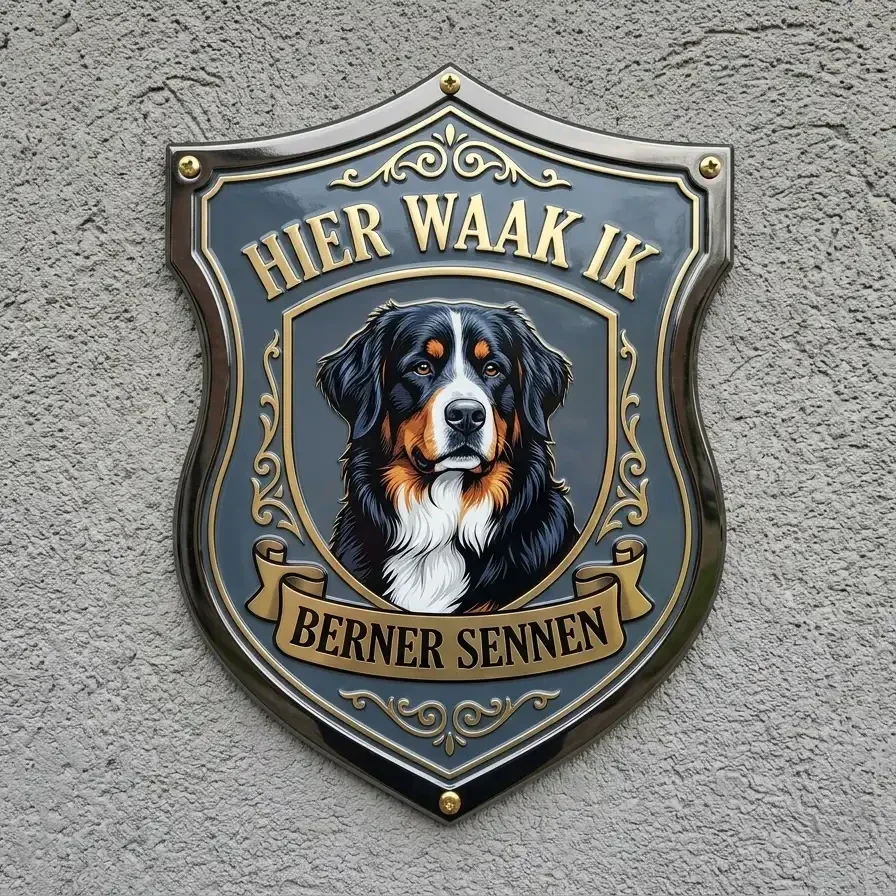 Acryl Waakbord Berner Sennen - Schild 30x35 cm