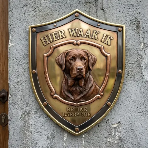 Waakbord Labrador Bruin Schild – Acryl 30x35 cm
