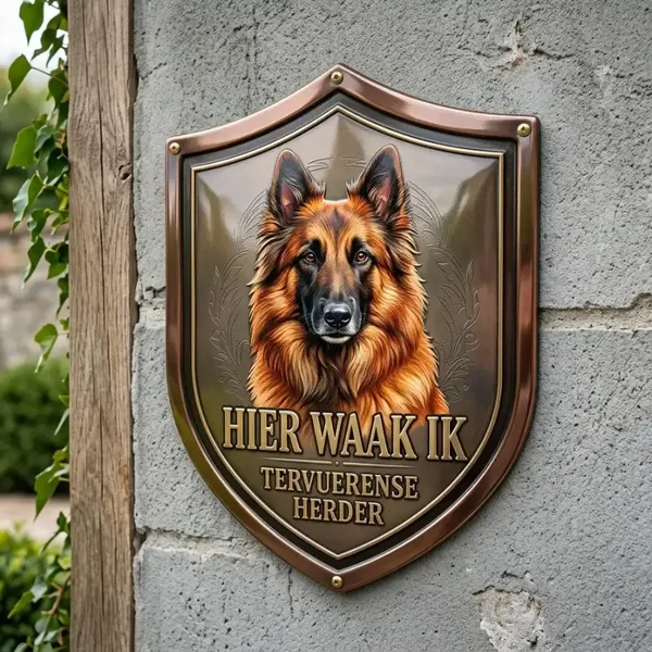Waakbord Herder Schild Acryl 30x35cm – Hier Waak Ik