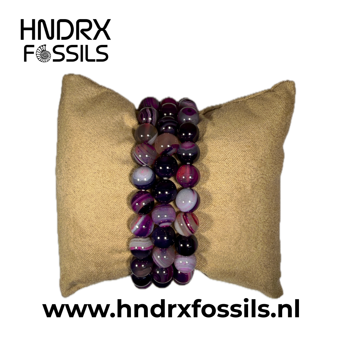 Gekleurde agaat paars armband rond 8mm