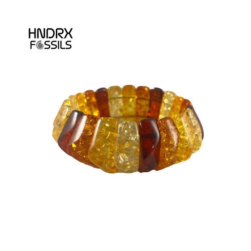 Armband barnsteen grote schakel