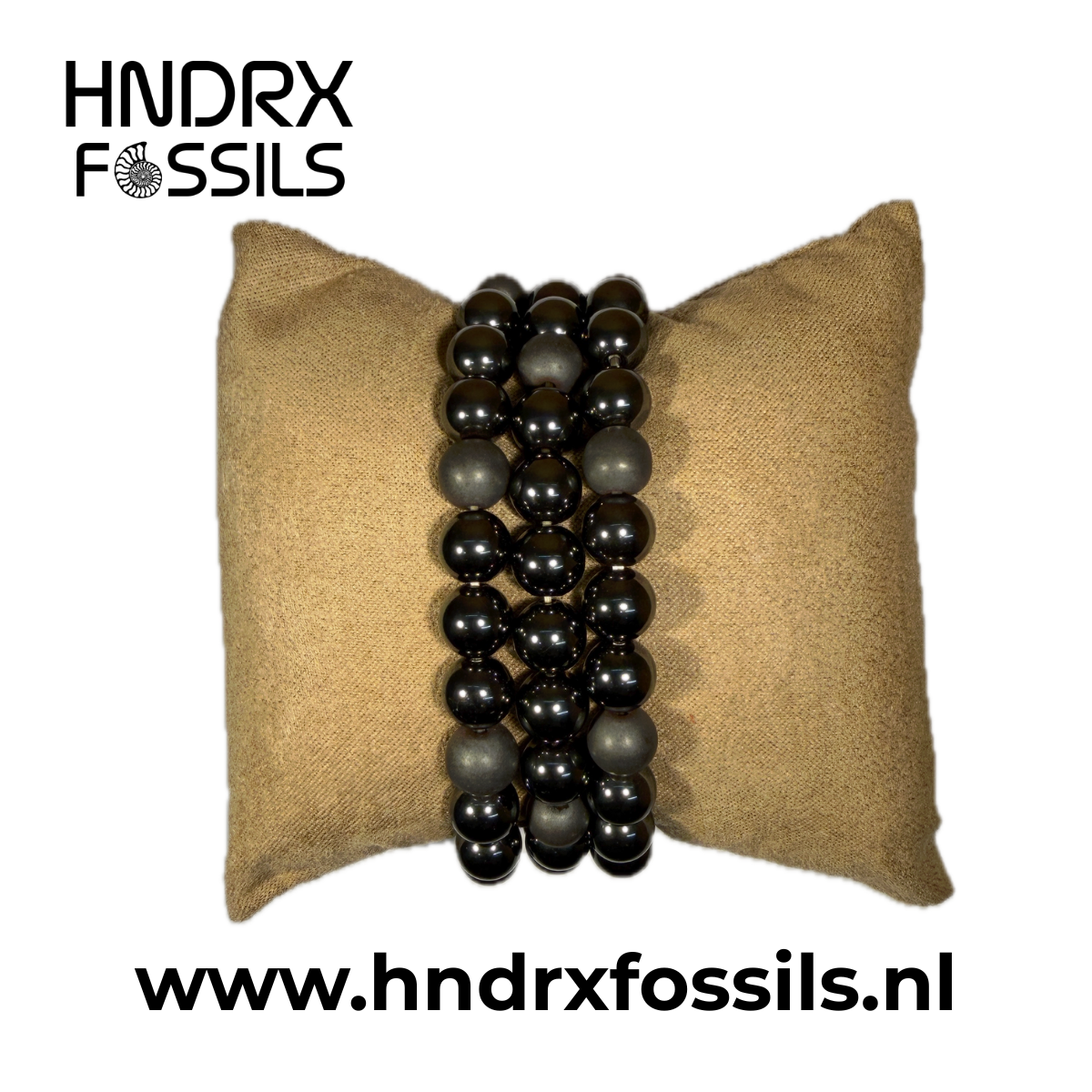 Hematiet met doffe kralen armband rond 8mm