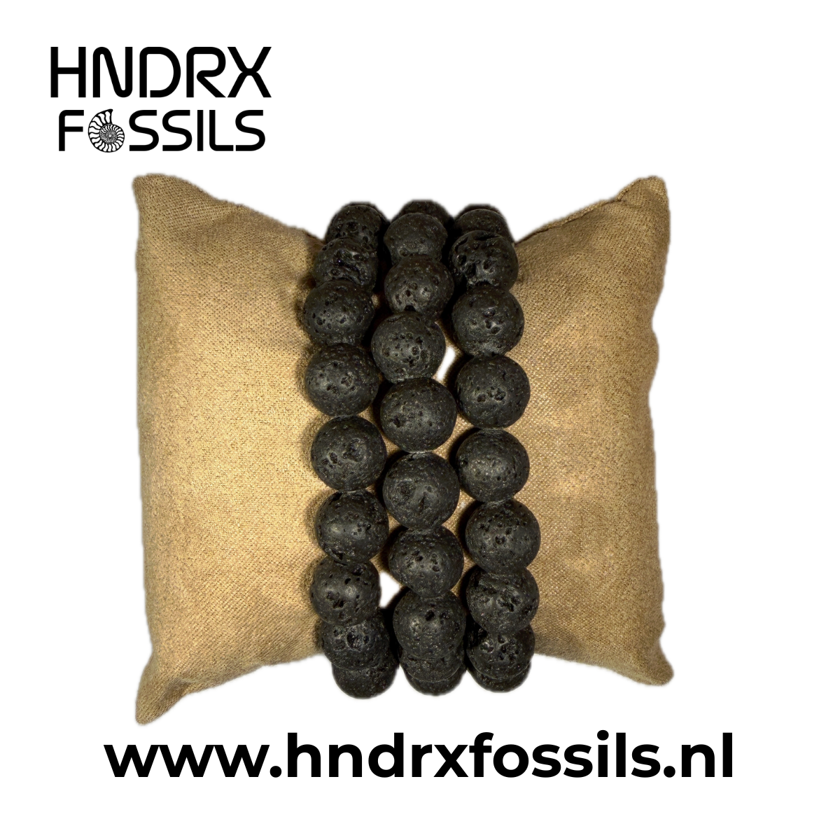 Lavasteen armband rond 10mm