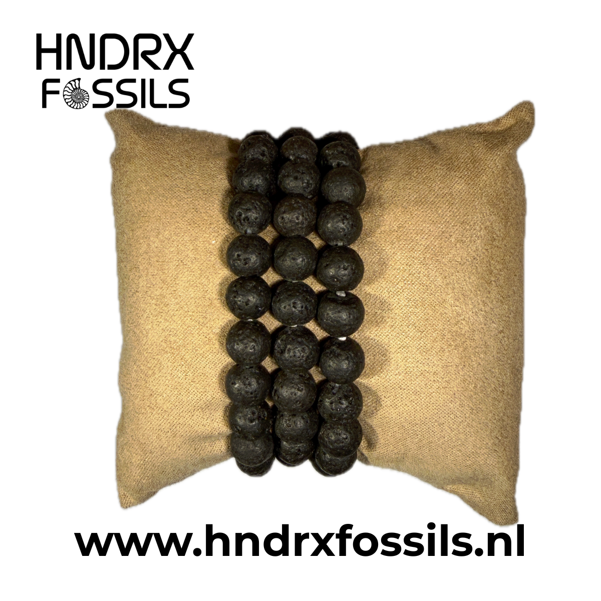 Lavasteen armband rond 8mm