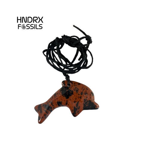 Dolfijn hanger Mahonie Obsidiaan