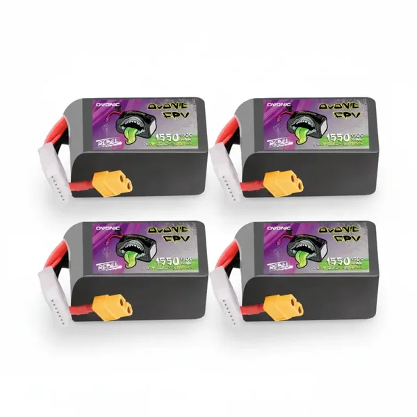 Ovonic - 6S 1550mAh 22.2V 150C Rebel 2.0 XT60 (4-pack)