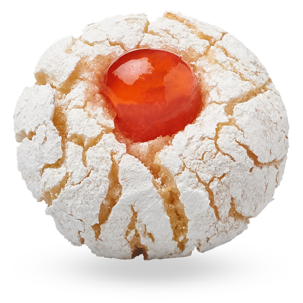 Amandelkoekjes met amarena kers (Pasticcini di Mandorla Rosso Ciliegia)