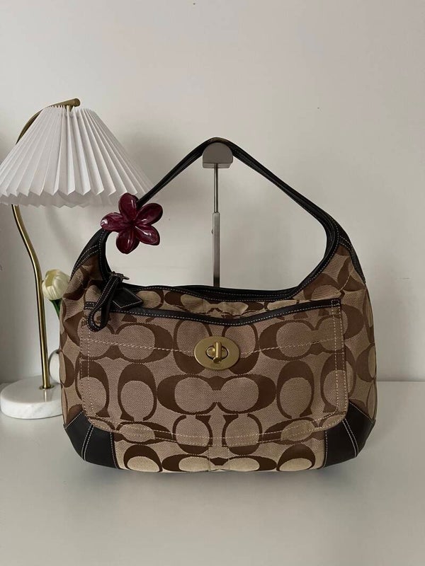 Coach Signature Jacquard Hobo Bag