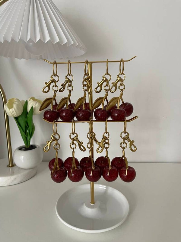 Red & Gold Cherry Charms