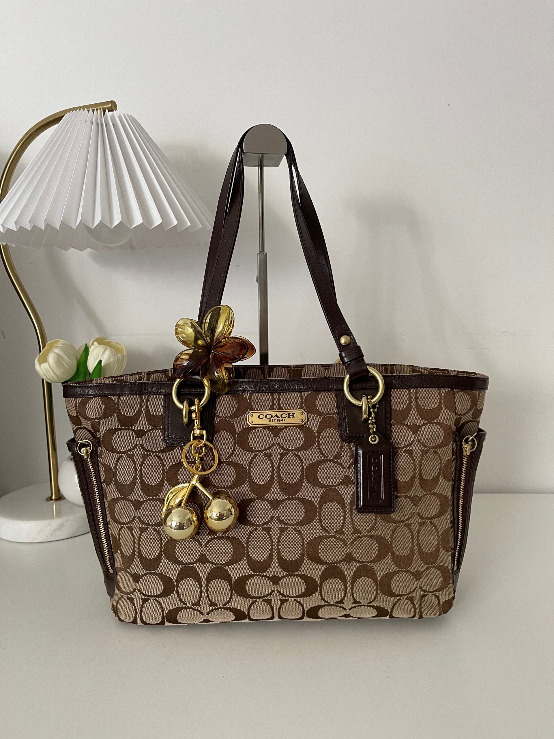 Coach Gallery Signature Zip Tote Bag