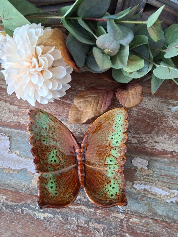 Vlinder maat S bruin/groen