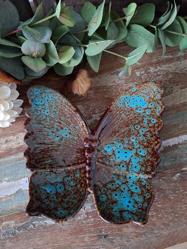 Vlinder maat L blauw/groen