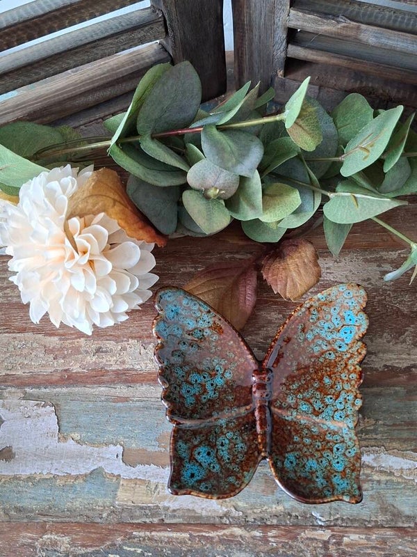 Vlinder maat S blauw/groen