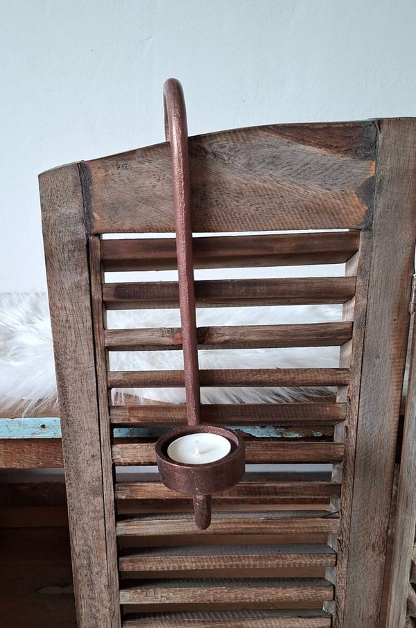 Glashaak theelichthouder vintage copper metaal