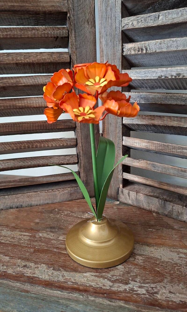 Pip Studio kandelaar metaal oranje bloem