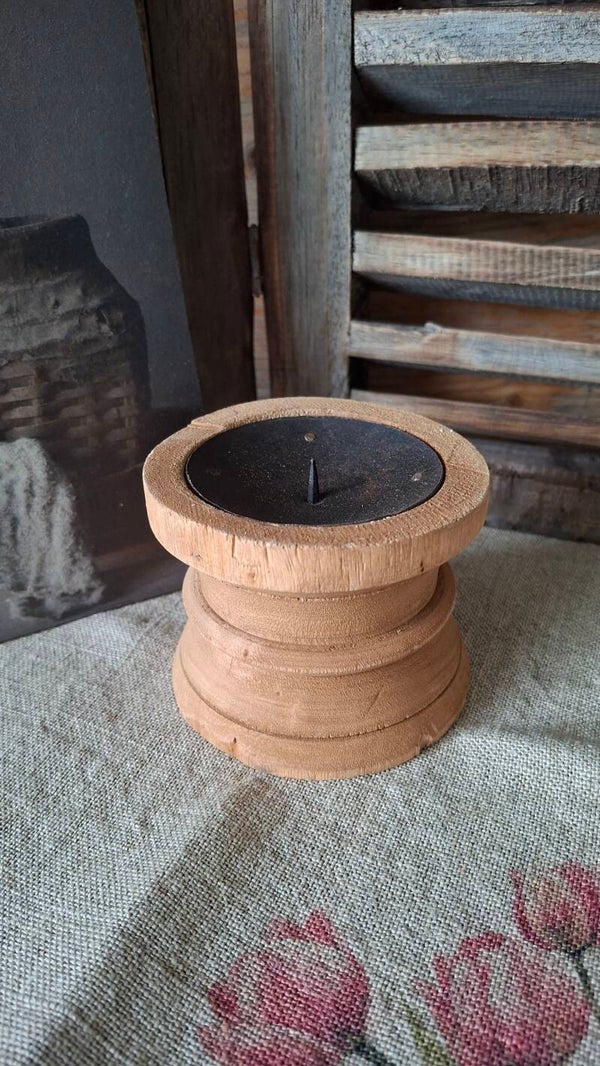 Kandelaar diabolo hout klein H7,5cm