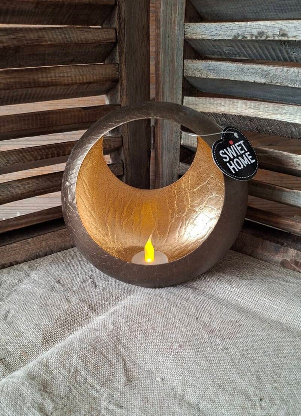 Aluminium ring bol kaarsenhouder