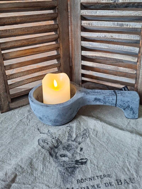 Brynxz theelichthouder scoop stone black