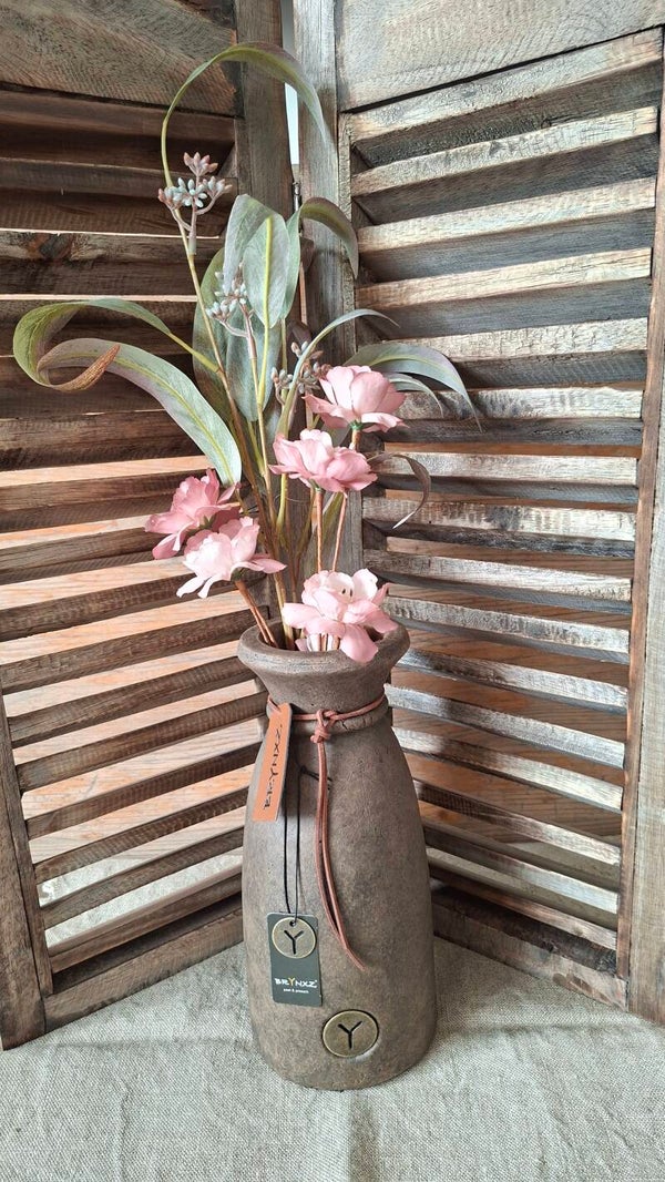 Brynxz Vase Luxury Leather Rope M Brown