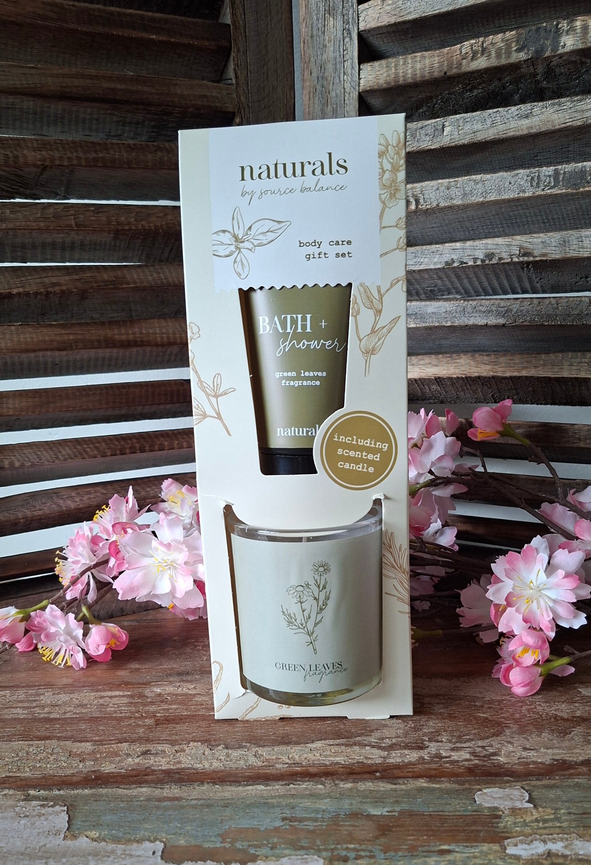 Giftset Naturals sachet met kaarsje