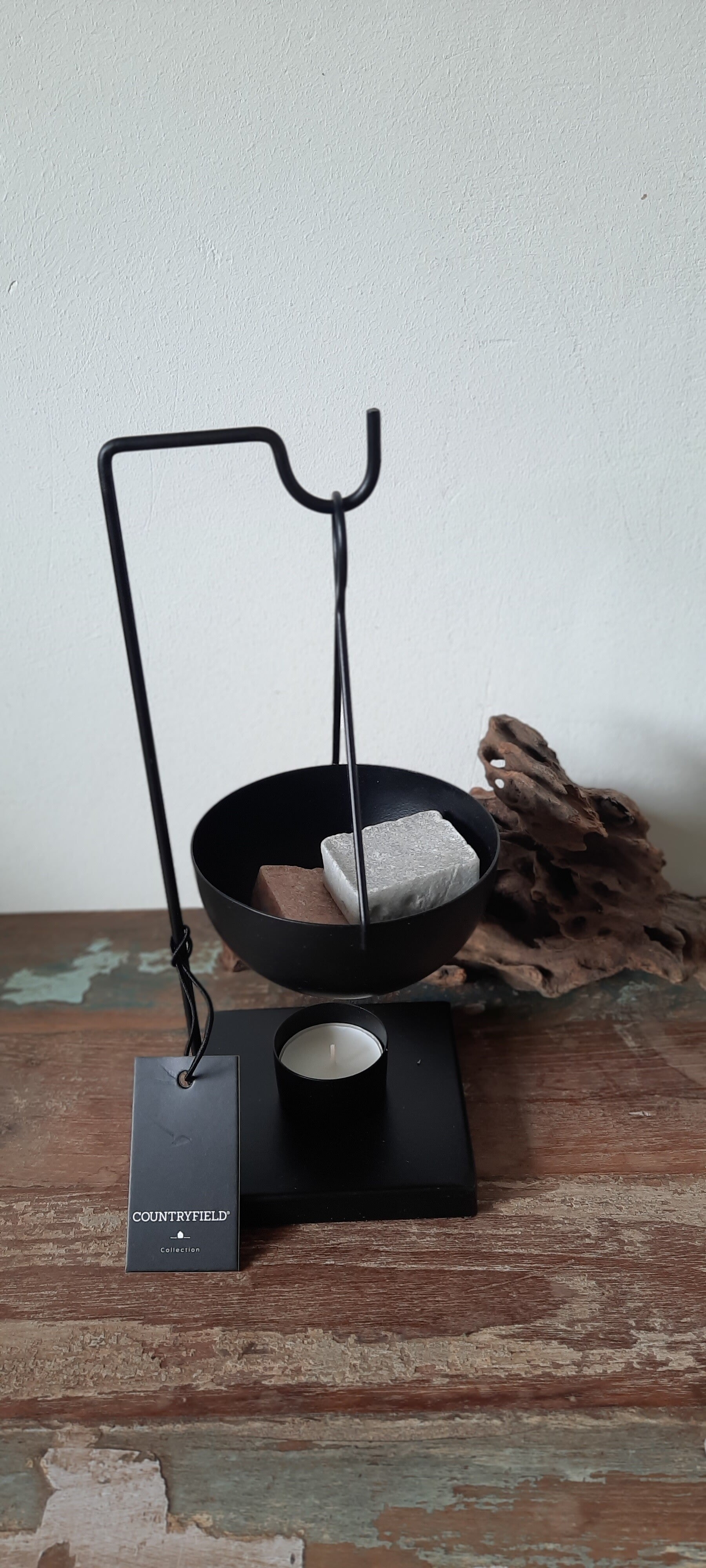 Countryfield geurbrander metaal zwart H26cm