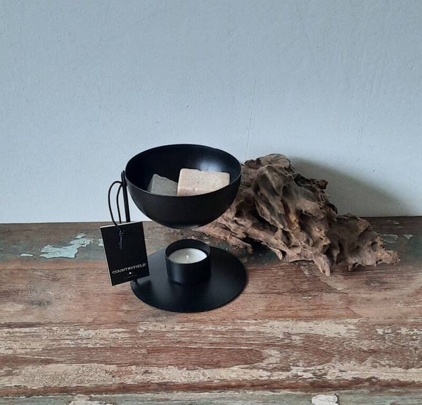 Geurbrander zwart metaal H12cm