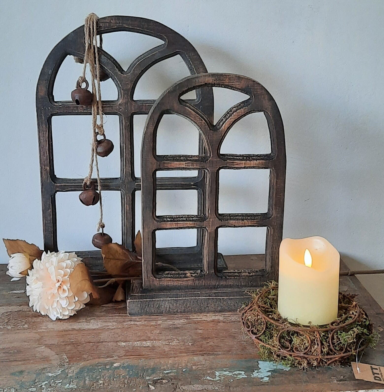 Houten stalraam grey-wash maat S