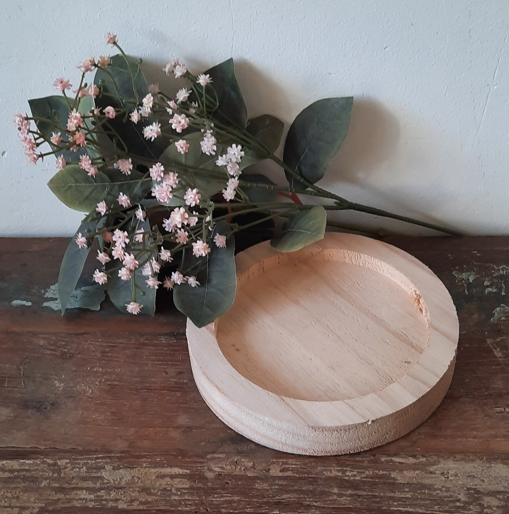 Houten schaaltje/onderbord naturel D15cm
