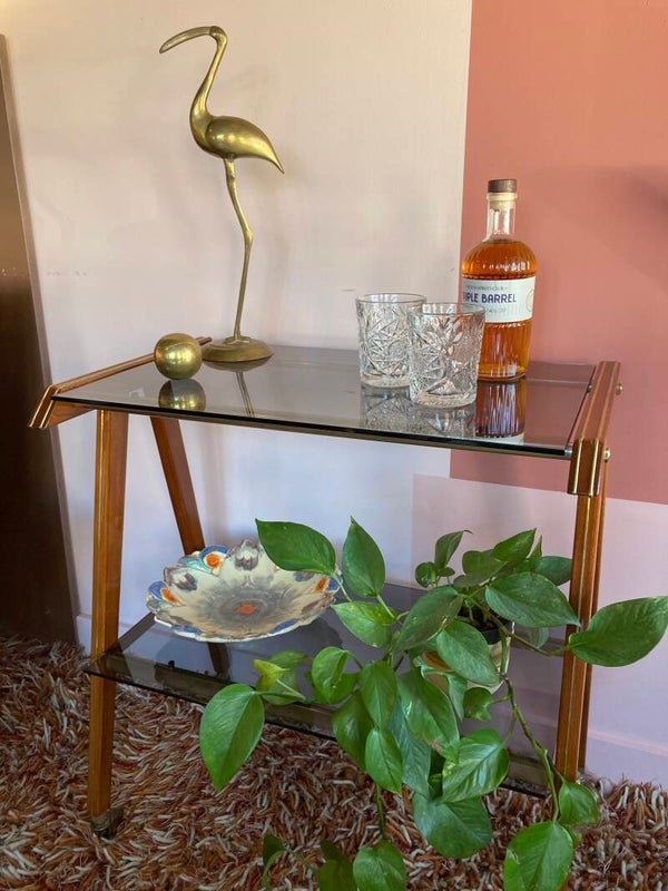 Vintage barcart / bijzettafel/ trolley Zuenelli, Italië jaren ‘60
